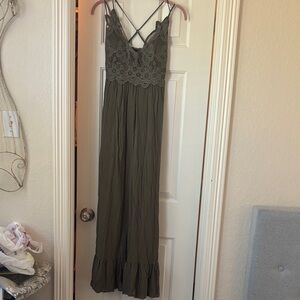 NWT Chic Olive Lace Maxi Dress